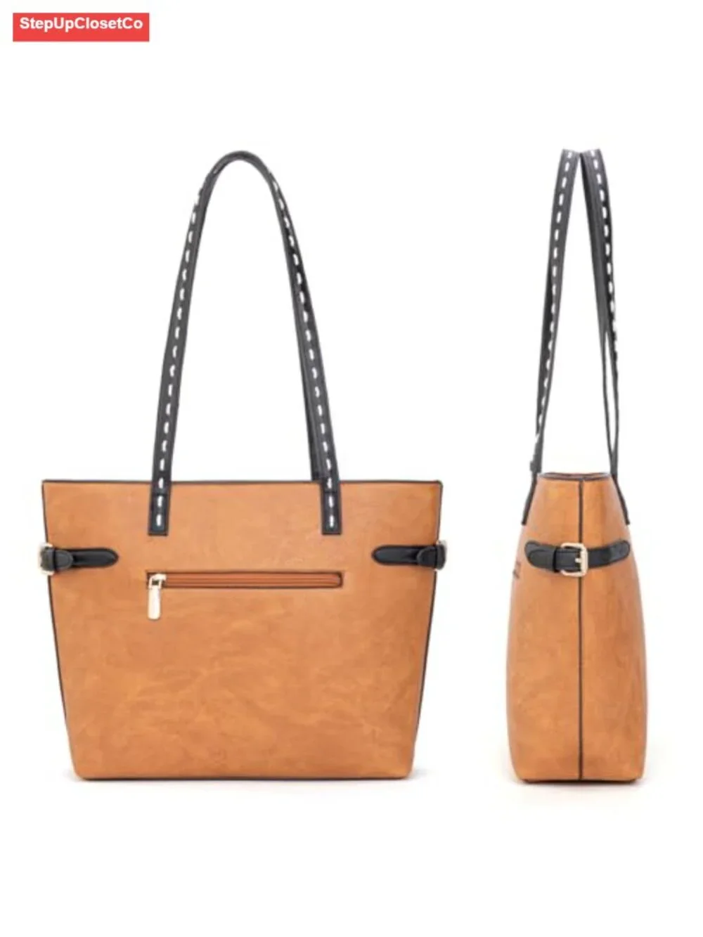 Minimalist Vegan Leather Tote Bag Women's Shoulder Handbag Hobo Purse with
